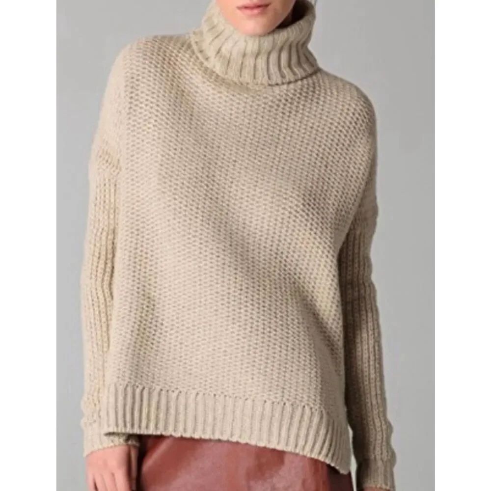Vince Yak Wool blend tan turtleneck sweater size M